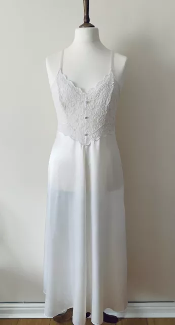 Slipdress vintage San Michele busto in pizzo bianco avorio anni '80 - '90