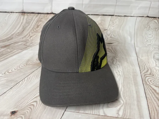 Alpinestars Title Hat Motorcycle Street Bike Grey Yellow Fitted S/M
