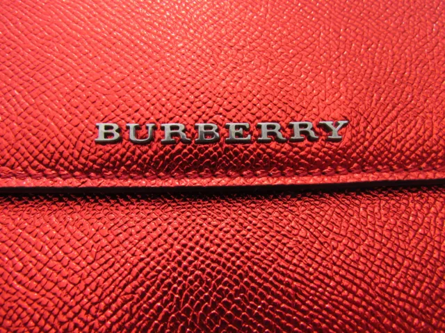 NEW BURBERRY ipad cover Metallic leather Beckett cadmium red tablet clutch $495