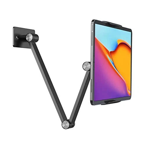 Tablet Wall Mount Holder,360°Rotating Flexibly, Angle Adjustable, Space Gray