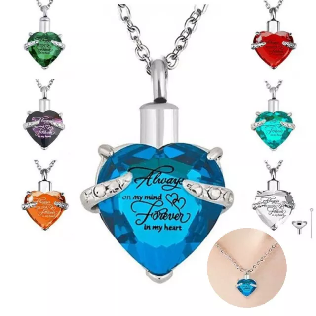 Urn Necklace Funeral Heart Pendent Jewellery For Ashes Memorial Locket Cremation