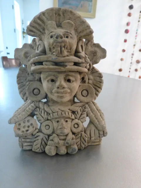 Pre-Columbian Zapotec Monte Alban figural incensario with trophy head