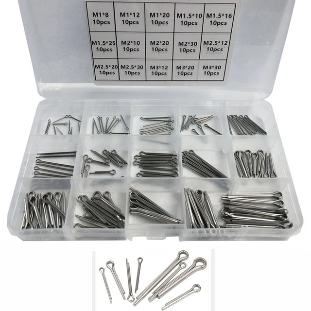 FASTENER FITTING PIN Assortment Kit U Shape Pins Split Cotter Clip ...