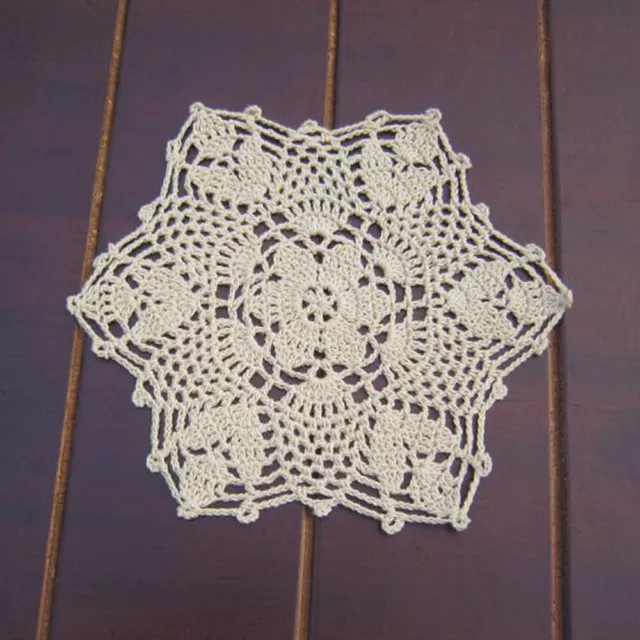 4Pcs/Lot Vintage Hand Crochet Doilies Cotton Lace Flower Doily Table Mats 22cm