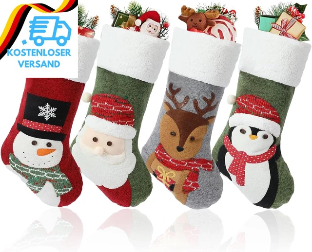 3x XL Weihnachtssocken – Filzstrümpfe Mit 3D-Motiven, 40 Cm, Personalisierbar