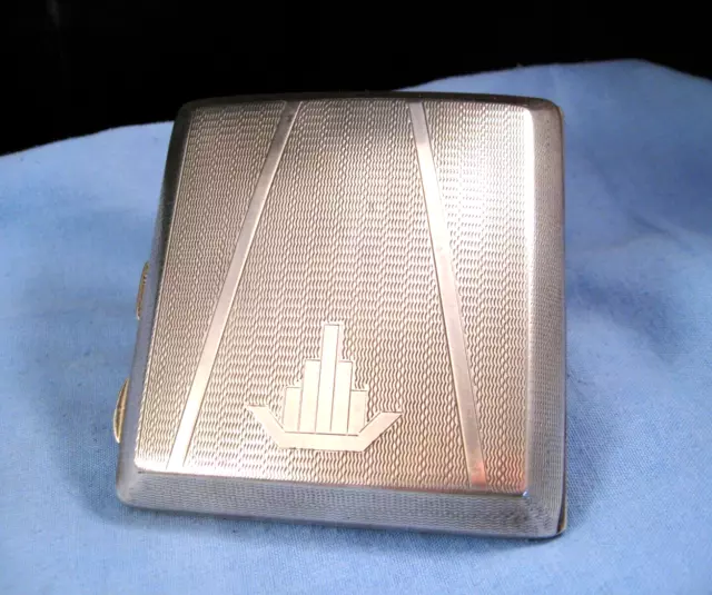 Chester Sterling Silver Art Deco Antique Cigarette Business Card Case Pocket Box