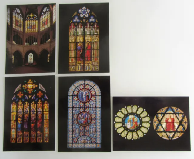 Postkarten Lot Schweiz 5x AK BASEL Bâle Kirchenfenster Baseler Münster color AK