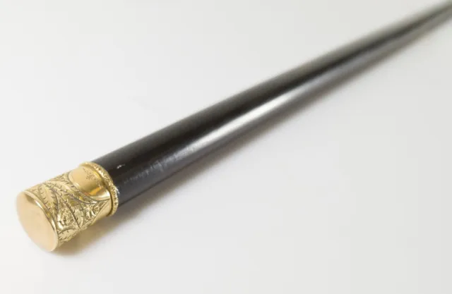 Antique Victorian Edwardian Gold Filled Cane Walking Stick NO Mono