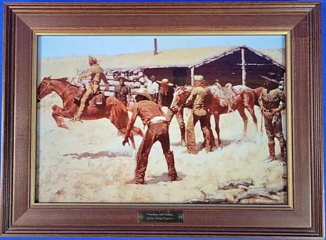 Certified Frederic Remington Art on Porcelain Tile "Coming and Going of the Pony