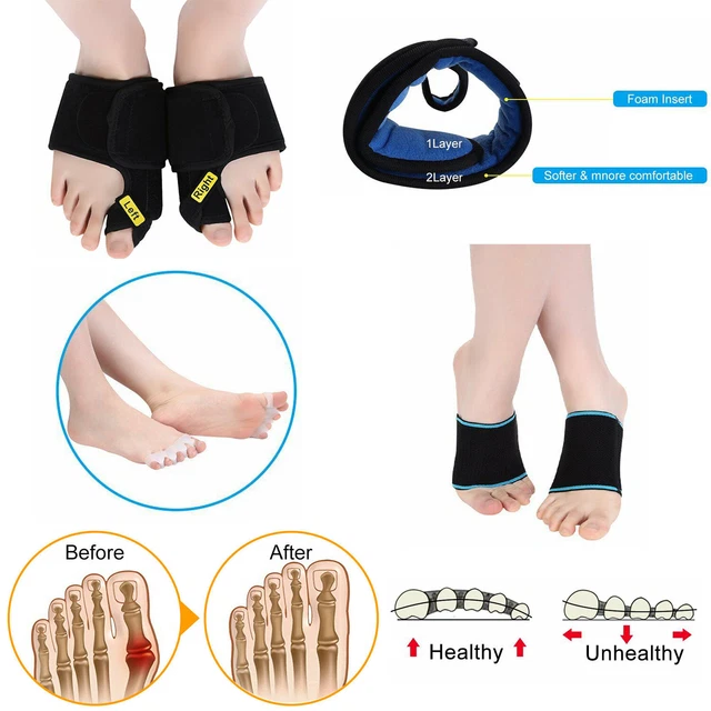 Bunion Splint Corrector Big Toe Separators Straightener Arch Sleeves Foot Care