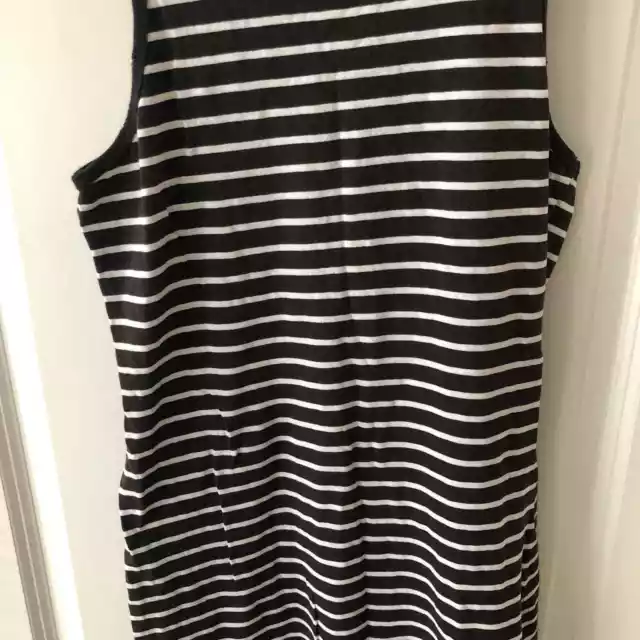 $160 Current/Elliott The Louella Tank Dress size 0 Black and White Stripe NWT's 3