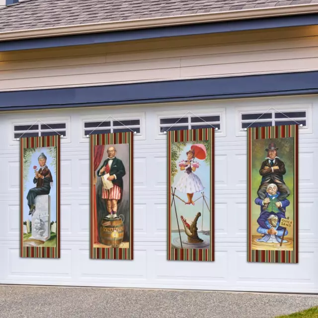 LARGE SET OF 4 Haunted Mansion Stretching Portraits Outdoor Vinyl ...