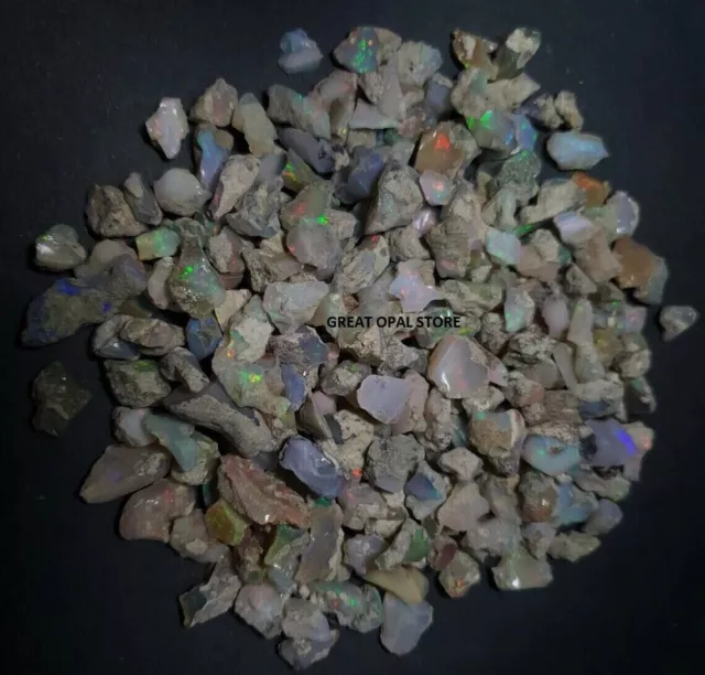 100% Natural 500 Carat Ethiopian Opal Rough Lot Amazing Multi Fire Raw Gemstone