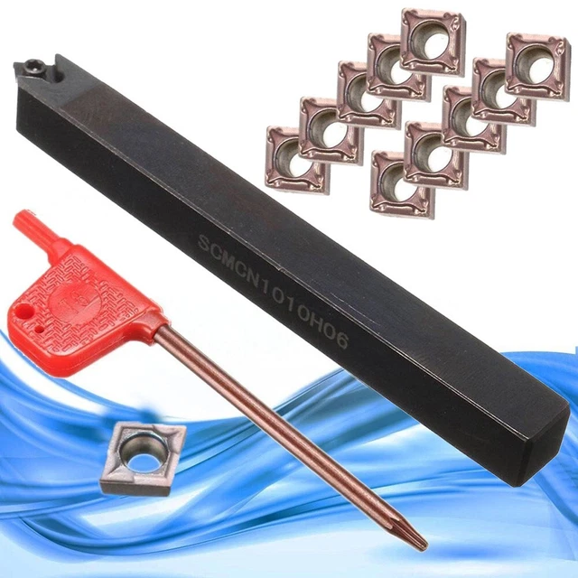 EsportsMJJ SCLCR1010H06 10x10x100mm Lathe Turning Tool Holder With 4pcs CCMT0602 Alloy Inserts