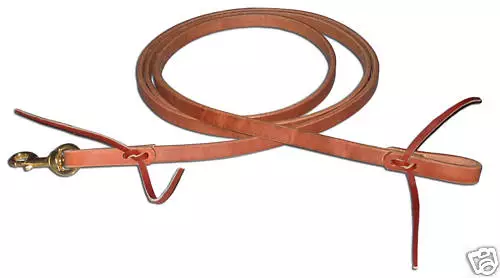 Harness leather 3/4"x8 ft roper rein w/ snap USA single loop rein custom H510