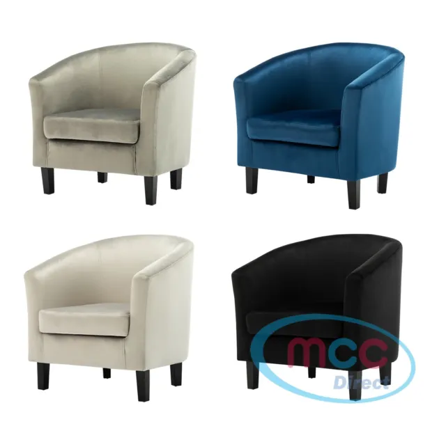 MCC® Velvet Fabric Tub Chair Armchair Club Chair for Dining Living Room & Cafe