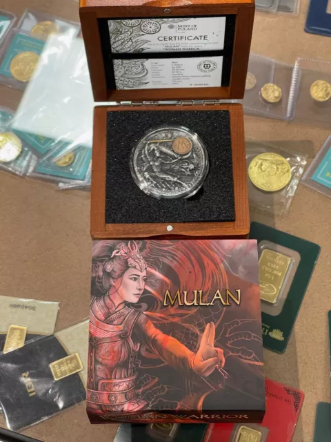 2021 Niue 2 oz $5 Antique Silver Woman Warrior: Mulan only "555 "Mintage