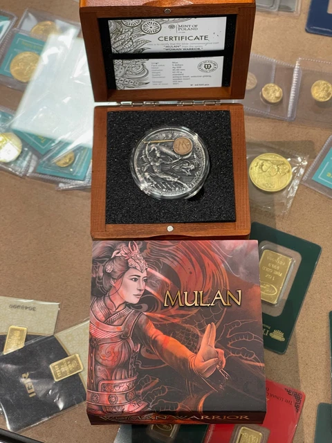 2021 Niue 2 oz $5 Antique Silver Woman Warrior: Mulan only "555 "Mintage