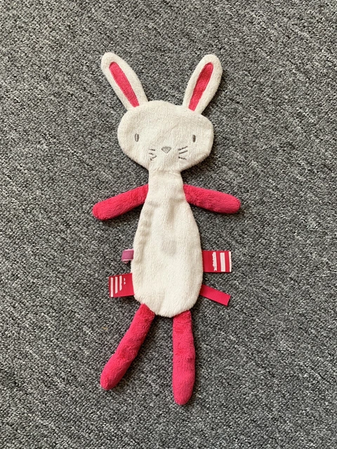 Doudou Orchestra Premaman Lapin Blanc Rose Etiquettes