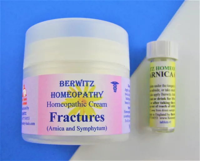 Fractures Homeopathy Cream  50g Jar  Arnica Comfrey with Arnica vial120 Pillules