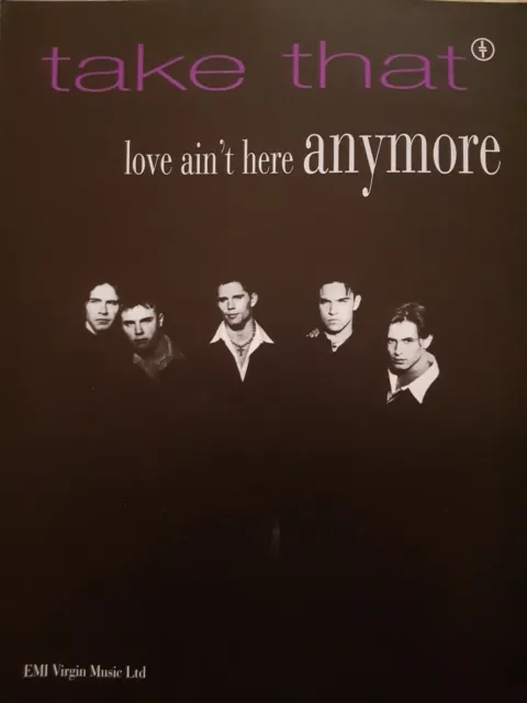 Take That: Love Ain't Here Anymore (Piano/Vocal/Guitar Sheet Music) - MINT!