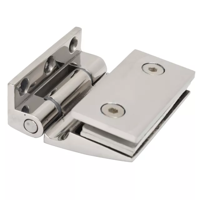 US Curved Single‑Sided Hinge Stainless Steel Bathroom Hinge For Tempered 8‑12mm