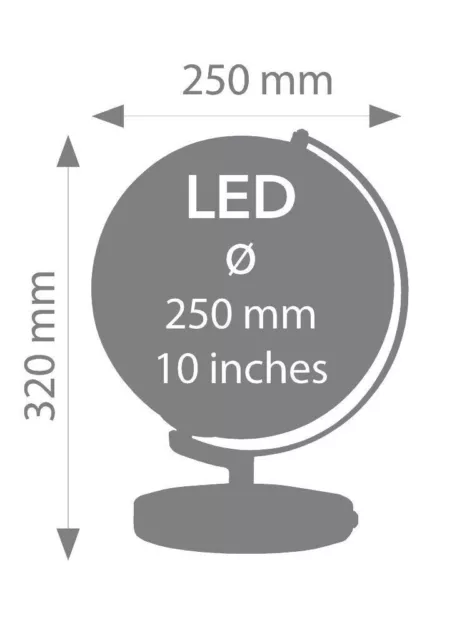 Globus "TERRA LIGHT" mit 25 cm Durchmesser, integrierte Beleuchtung von TROIKA 3