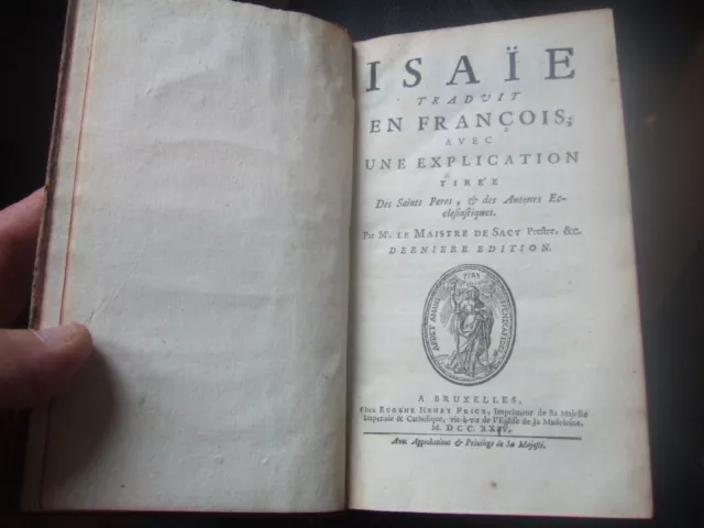 Lot livres ancien, 1724, 1 Volume, Bible, Biblia, Bibel , complet, TBE