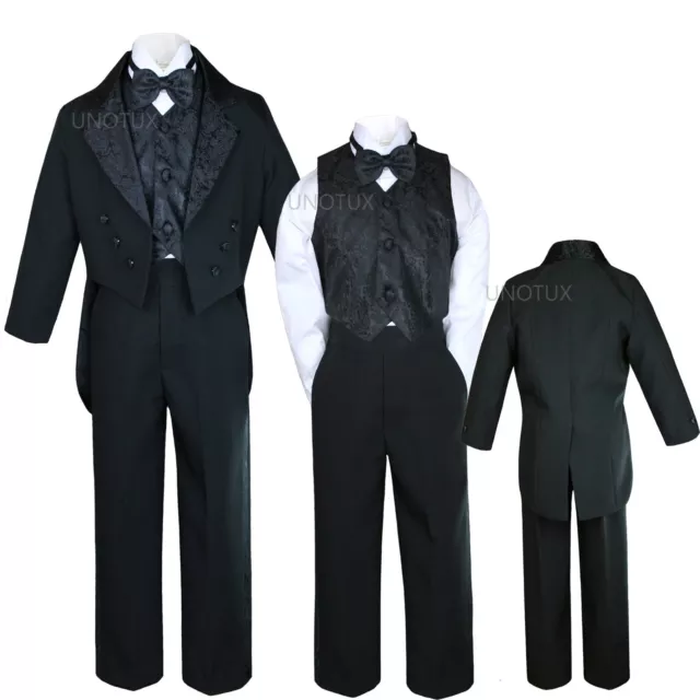 Infant Toddler Teen Boy Wedding Baptism Formal Party Tuxedo Suit Black sz: S-20