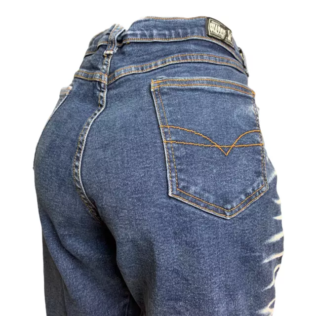 WATCH L.A. LA Womens Denim Jeans Blue Sz 21/22 Capri Destroyed Hot Topic W36xL21