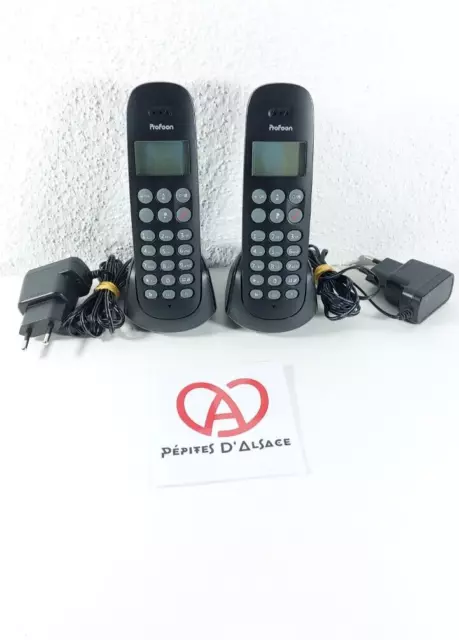 Profoon PDX-300 Duo Téléphone Fixe Sans Fil DECT/GAP Avec ID D'appelant Testé OK