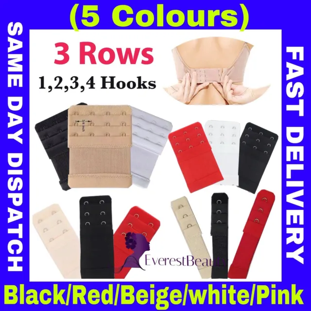 3ROW 1,2,3,4 Hook Bra Extender Extension Bra Strap Strapless Underwear Maternity