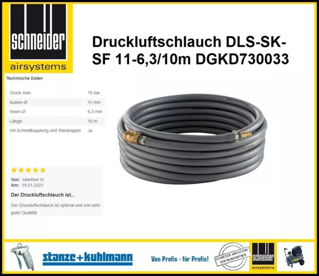 10 Meter Schneider Druckluftschlauch Super-Flex DLS-SK-SF 11-6,3/10m DGKD 730033