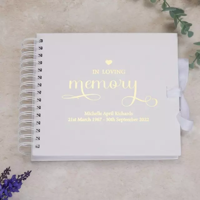 Personalised Memorial Funeral Guest Book Scrapbook or Photo Album Gift WSPR-34