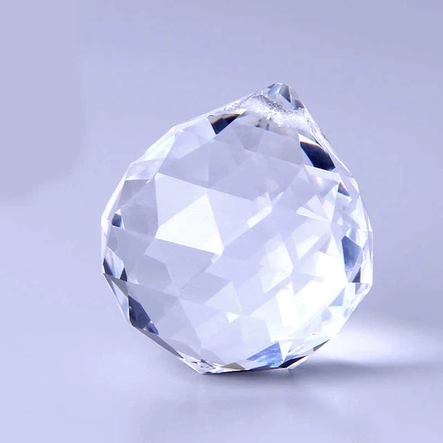 Feng Shui Hanging Crystal Ball Sphere Prism Faceted Chandelier Lamp Part Pendant