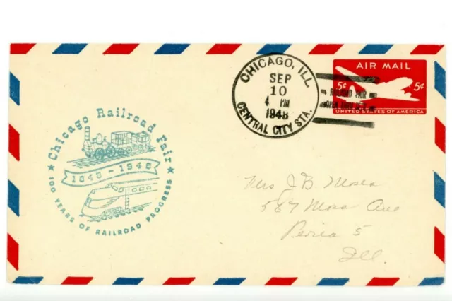 Flight Cover cancelled at the Chicago Railroad Fair of 1948