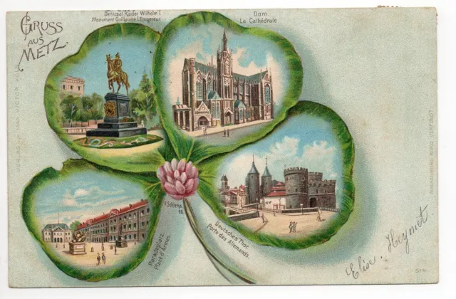 METZ moselle CPA 57 GRUSS Aus metz souvenir four-leaf trefle, 4 views
