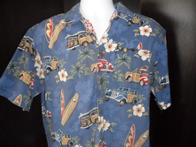 Hawaiian Shirt MADE IN HAWAII by Reebesse Blue. Size  Medium Excellent Condition