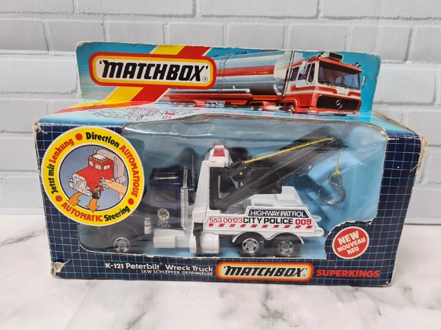 MATCHBOX SUPER KINGS K-121 PETERBILT Highway Patrol WRECK TRUCK A71 MATCHBOX SUPER KINGS K-121 PETERBILT Highway Patrol WRECK TRUCK A71