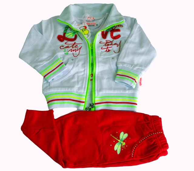 COMPLETO TUTA JOGGING BIMBA NEONATA COTONE 3 PEZZI PRIMAVERA Taglia 12 MESI