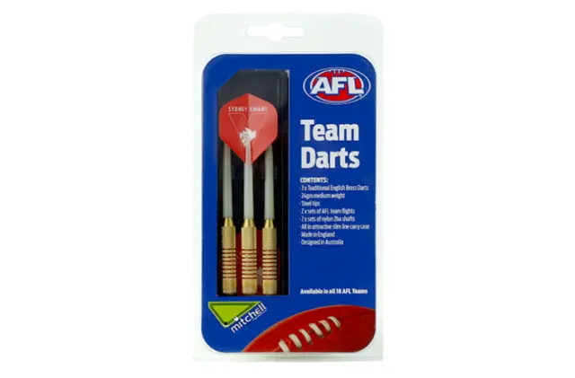 Sydney Swans AFL Dartboard Darts Set 3 Flights & Case Man Cave Gift