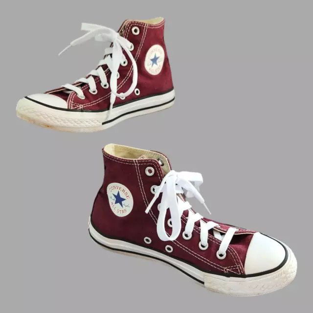 Converse Chuck Taylor All Star High Top Sneakers Maroon White Big Kids Size 2