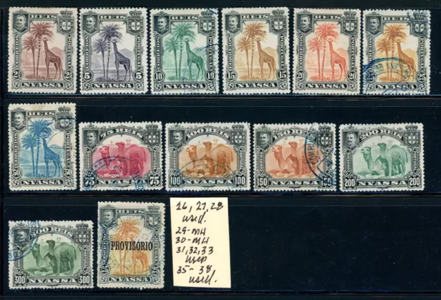 Nyasaland Prot. Scott # 26,27,28,29,30,31,32,33,35 - 38 - MH - See Scan(26-C186)