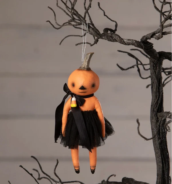 Seau à Bonbons Halloween Bethany Lowe - Chaudron Citrouille Poison, 14cm - Déco Vintage