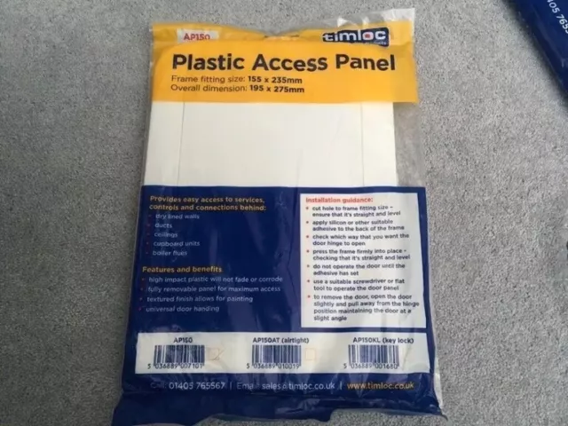 Panel de acceso Timloc - plástico - bisagras - blanco - AP150 - 155 mm X 235 mm
