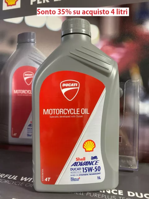 Ducati Olio Shell Advance 4T Ultra 15W-50 4 LT 100% SINTETICO 944650035 + FILTRO