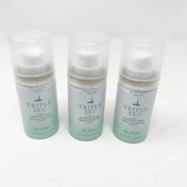 (3) Drybar Triple Sec 3-In-1 Finishing Spray Travel Size 0.35 oz/ 10 g each