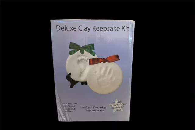 Proud Baby Deluxe Clay Keepsake Kit -Air Dry Clay - Makes 2 Keepsakes-w/Glaze