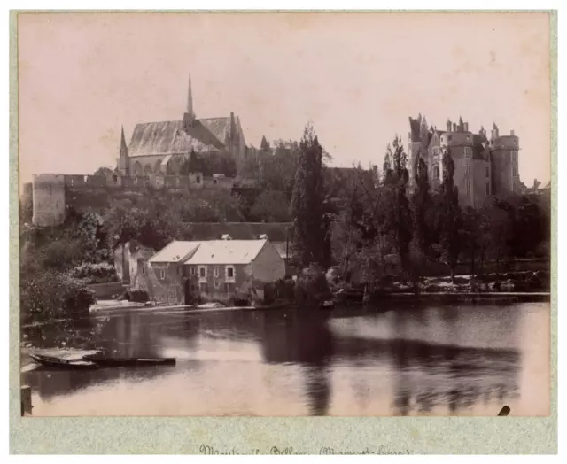 France, Château et chapelle de Montreuil-Bellay Vintage print, tirage d&#039;épo