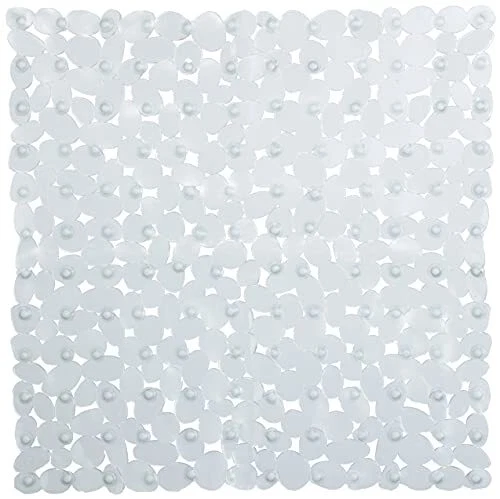 Brandseller Tapis de douche aspect pierre blanc, noir, gris, transparent et méla